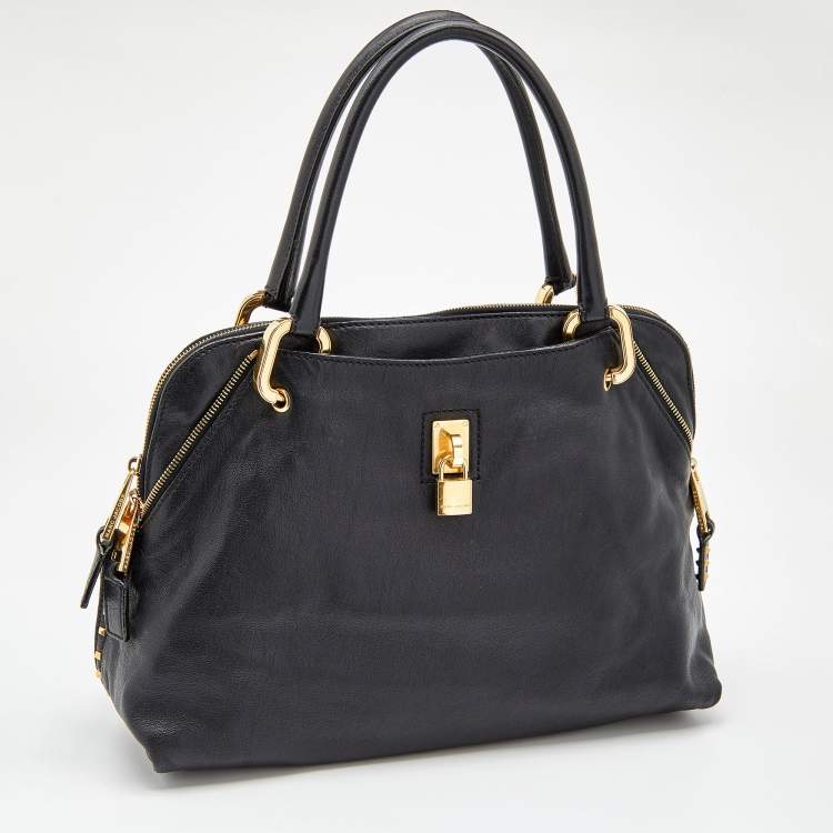 Pre Owned Marc Jacobs Black Leather Paradise Rio Satchel
