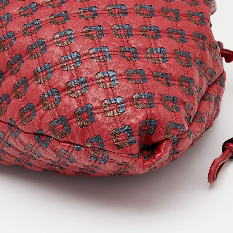 Pre Owned Marc Jacobs Red/Brown Leather Memphis Drawstring Tote
