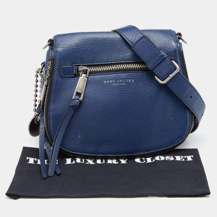 مملوكة مسبقًا Marc Jacobs Blue Leather Recruit Nomad Saddle Shoulder Bag