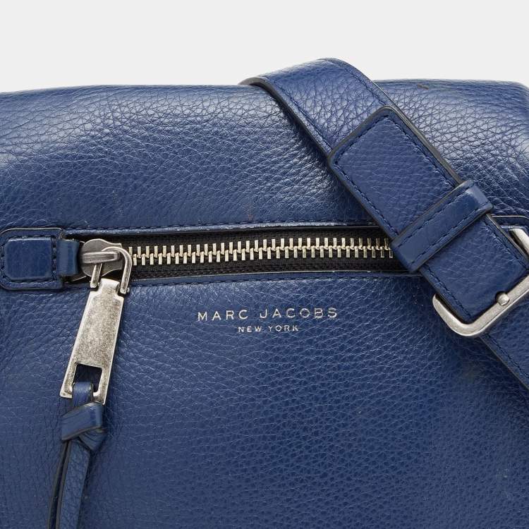 مملوكة مسبقًا Marc Jacobs Blue Leather Recruit Nomad Saddle Shoulder Bag