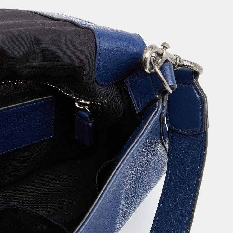 مملوكة مسبقًا Marc Jacobs Blue Leather Recruit Nomad Saddle Shoulder Bag
