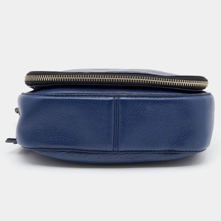 مملوكة مسبقًا Marc Jacobs Blue Leather Recruit Nomad Saddle Shoulder Bag