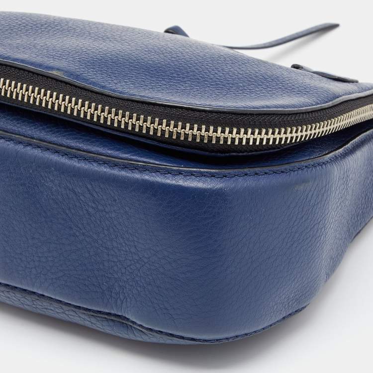 مملوكة مسبقًا Marc Jacobs Blue Leather Recruit Nomad Saddle Shoulder Bag