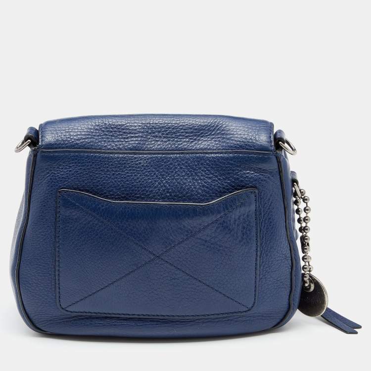 مملوكة مسبقًا Marc Jacobs Blue Leather Recruit Nomad Saddle Shoulder Bag