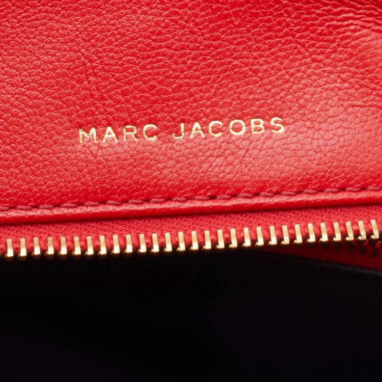 Pre Owned Marc Jacobs Red Leather Stardust Beat Shoulder Bag