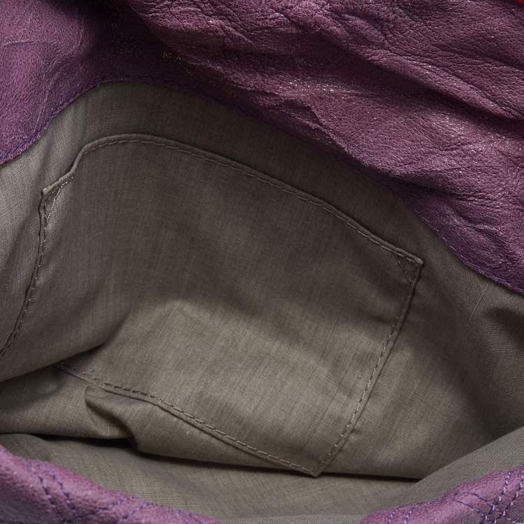 Pre Owned Marc Jacobs Purple Quilted Leather Lock Clutch