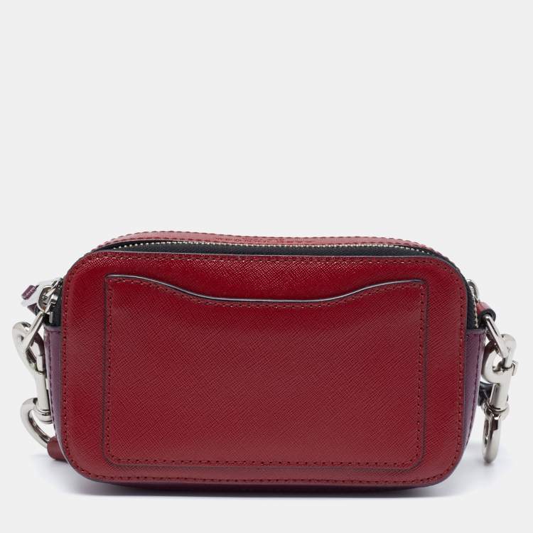 مملوكة مسبقًا Marc Jacobs Dark/Purple Saffiano Leather Snapshot Camera Crossbody Bag