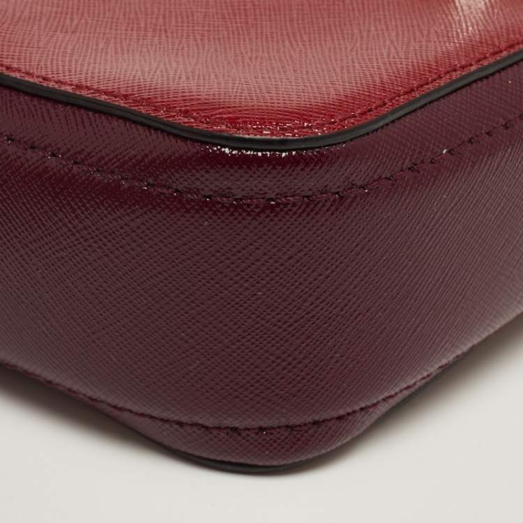 مملوكة مسبقًا Marc Jacobs Dark/Purple Saffiano Leather Snapshot Camera Crossbody Bag