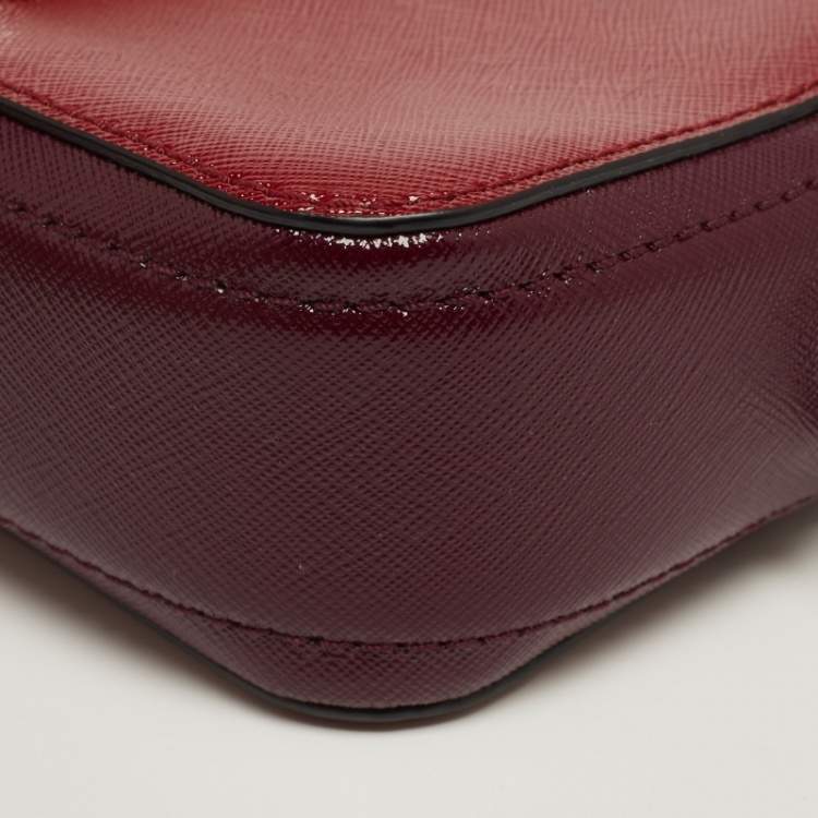 مملوكة مسبقًا Marc Jacobs Dark/Purple Saffiano Leather Snapshot Camera Crossbody Bag