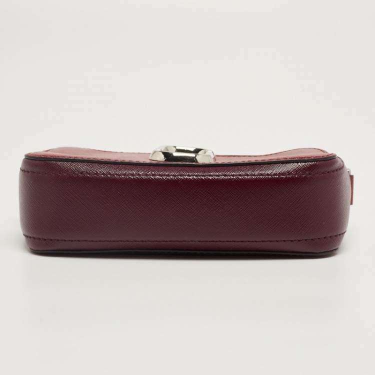 مملوكة مسبقًا Marc Jacobs Dark/Purple Saffiano Leather Snapshot Camera Crossbody Bag