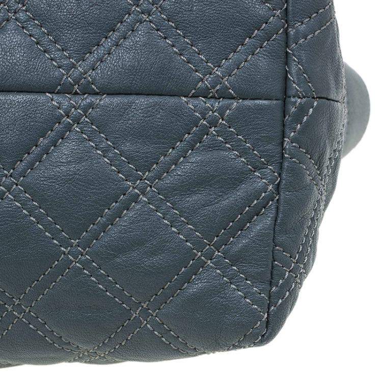 Pre Owned Marc Jacobs Grey Quilted Leather Bruna Belted Tote