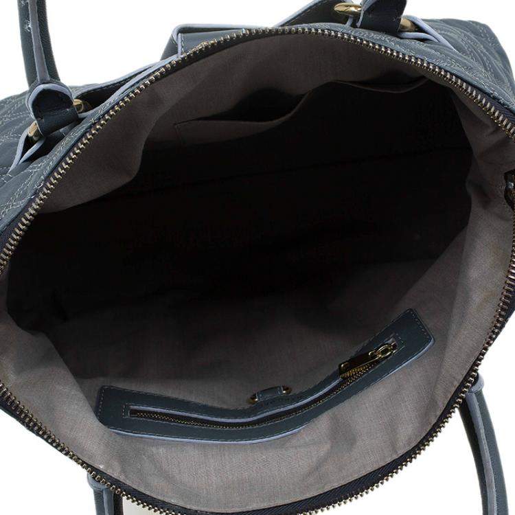 Pre Owned Marc Jacobs Grey Quilted Leather Bruna Belted Tote