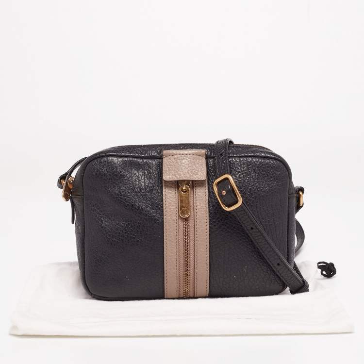 Pre Owned Marc by Marc Jacobs Black/Beige Leather Middle Zip Crossbody  Bag