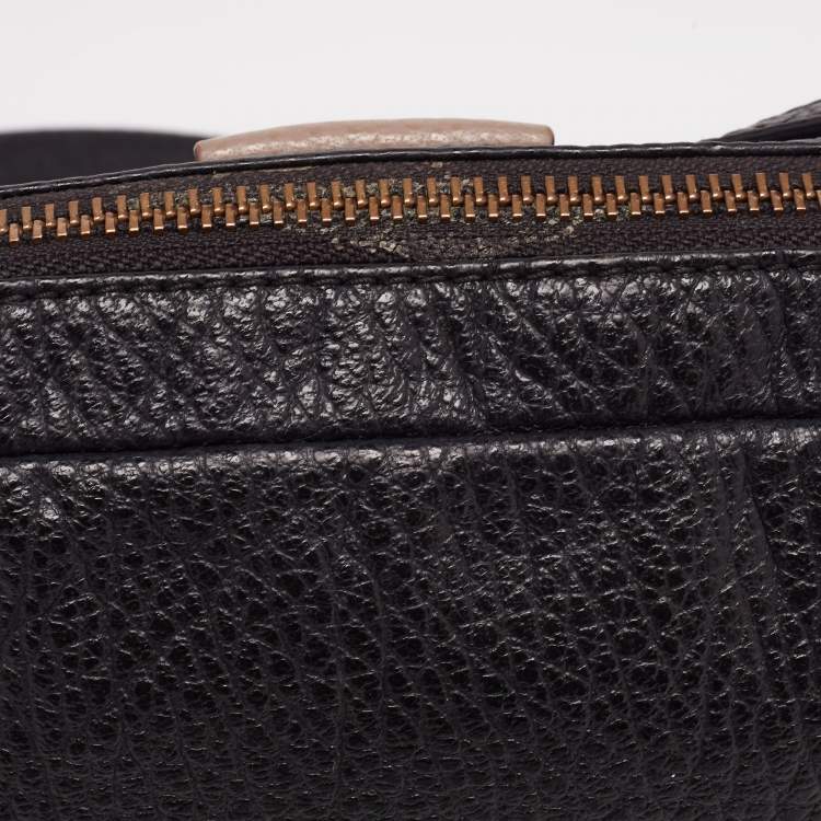 Pre Owned Marc by Marc Jacobs Black/Beige Leather Middle Zip Crossbody  Bag