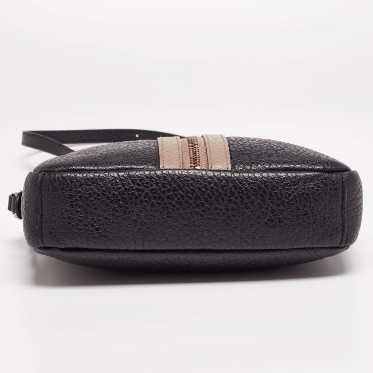 Pre Owned Marc by Marc Jacobs Black/Beige Leather Middle Zip Crossbody  Bag