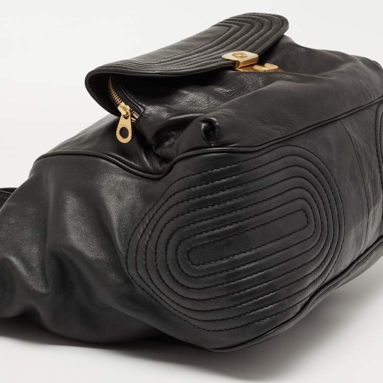 Pre Owned Marc by Marc Jacobs Black Leather Front Pocket Shoulder Bag