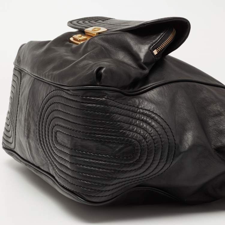 Pre Owned Marc by Marc Jacobs Black Leather Front Pocket Shoulder Bag