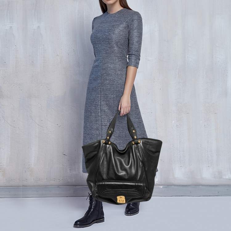 Pre Owned Marc by Marc Jacobs Black Leather Front Pocket Shoulder Bag