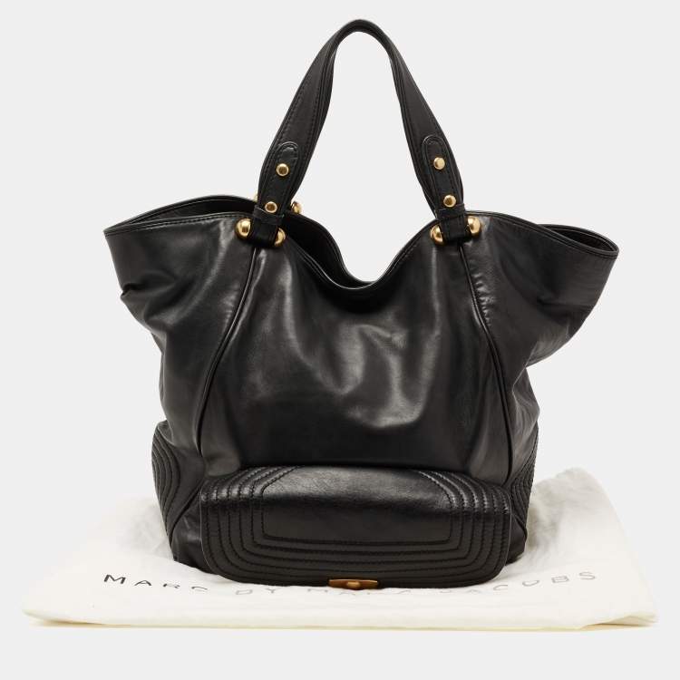 Pre Owned Marc by Marc Jacobs Black Leather Front Pocket Shoulder Bag