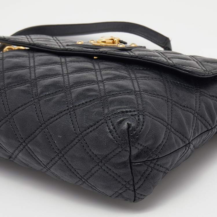 مملوكة مسبقًا Marc Jacobs Black Quilted Leather Flap Chain Shoulder Bag