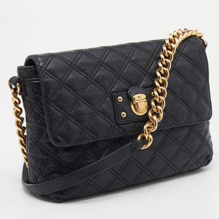 مملوكة مسبقًا Marc Jacobs Black Quilted Leather Flap Chain Shoulder Bag