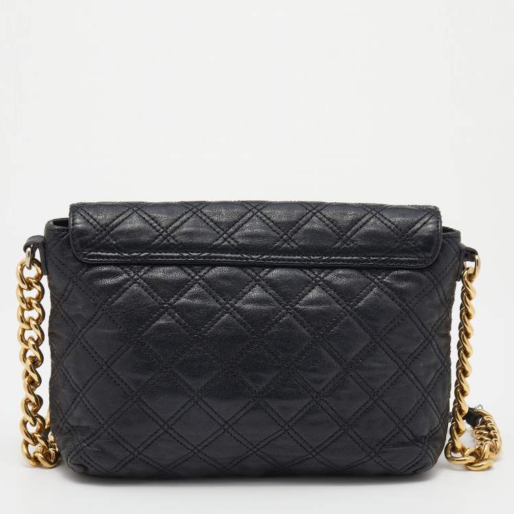مملوكة مسبقًا Marc Jacobs Black Quilted Leather Flap Chain Shoulder Bag