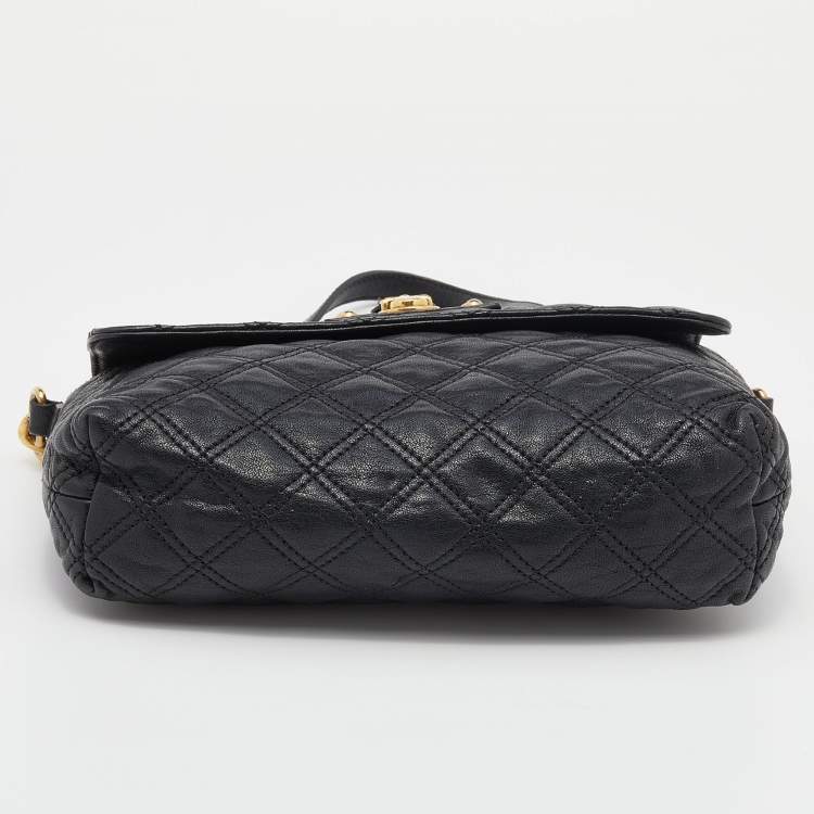 مملوكة مسبقًا Marc Jacobs Black Quilted Leather Flap Chain Shoulder Bag