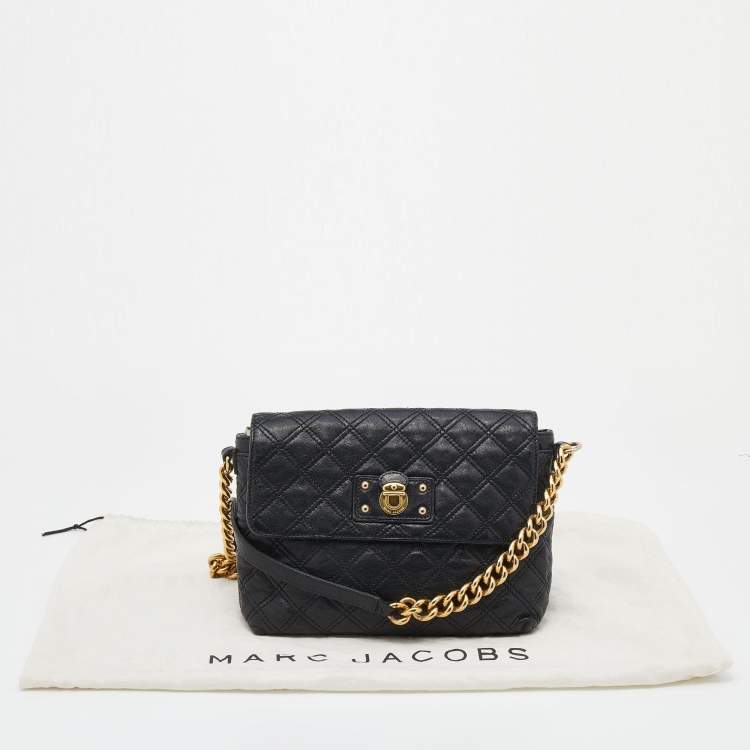 مملوكة مسبقًا Marc Jacobs Black Quilted Leather Flap Chain Shoulder Bag