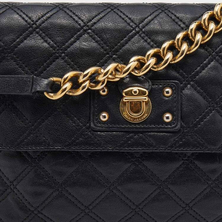 مملوكة مسبقًا Marc Jacobs Black Quilted Leather Flap Chain Shoulder Bag
