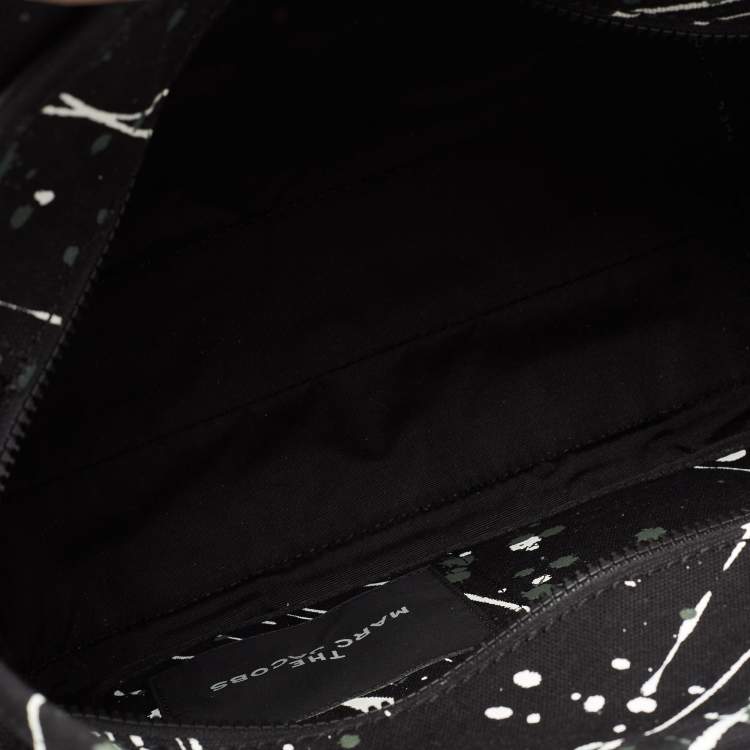 Pre Owned Marc Jacobs Black Canvas Splatter Paint Tote 