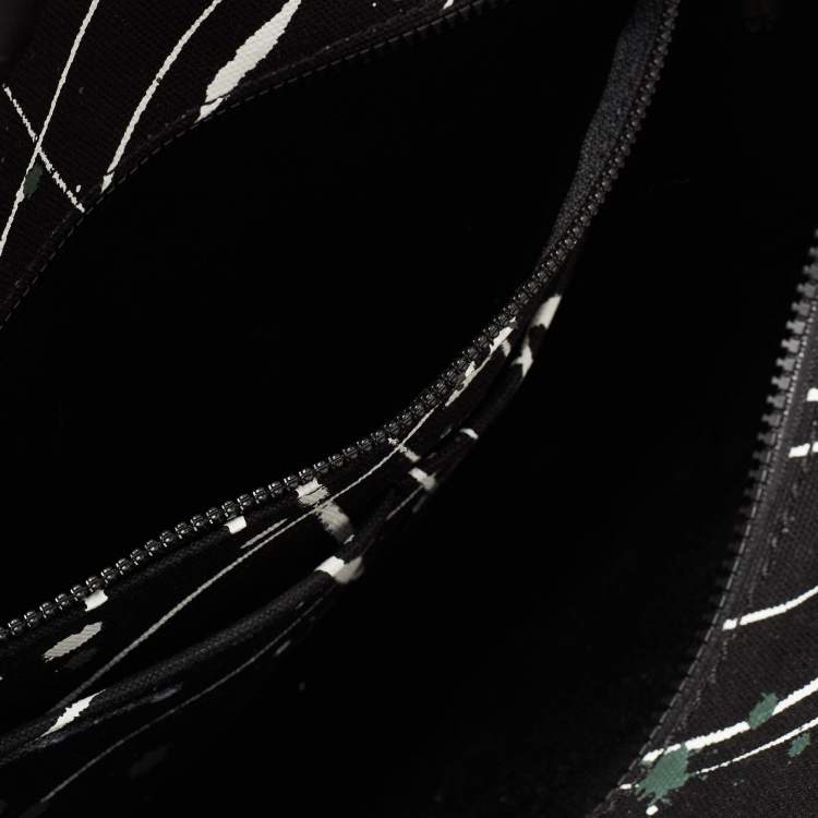Pre Owned Marc Jacobs Black Canvas Splatter Paint Tote 