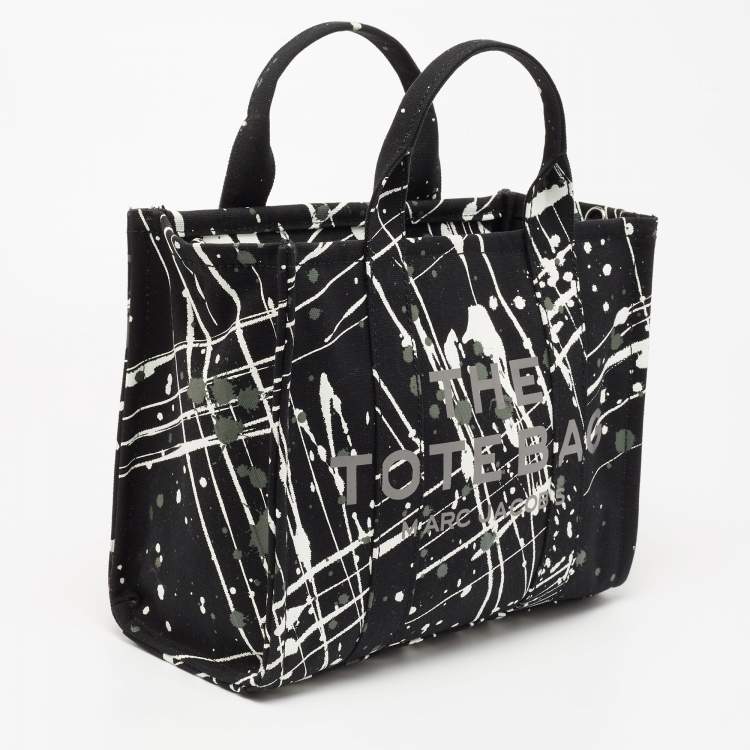 Pre Owned Marc Jacobs Black Canvas Splatter Paint Tote 