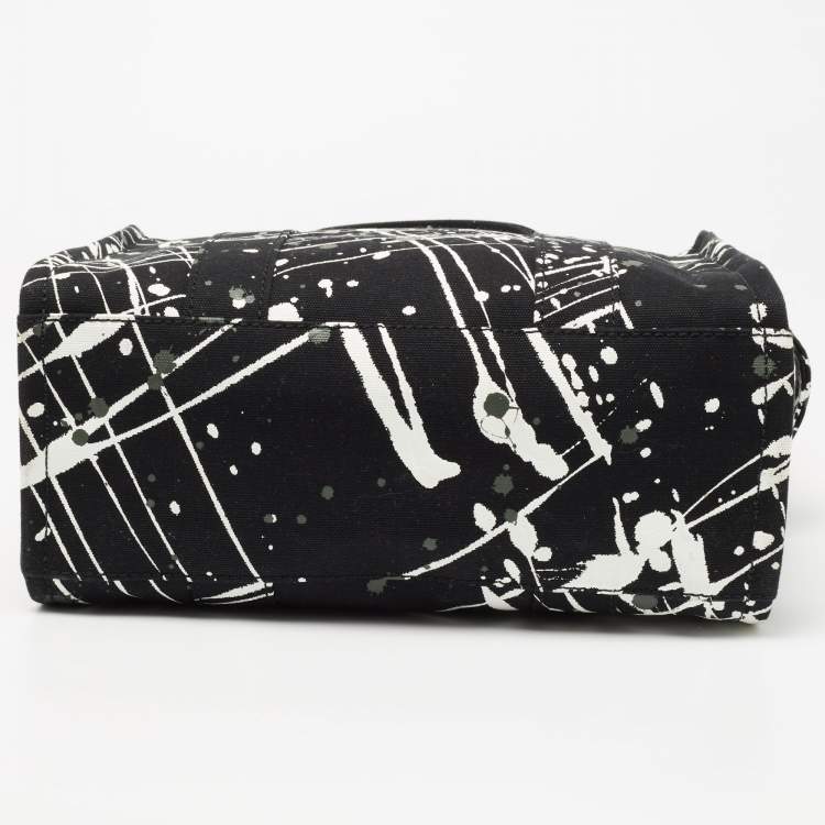 Pre Owned Marc Jacobs Black Canvas Splatter Paint Tote 