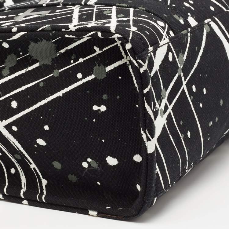 Pre Owned Marc Jacobs Black Canvas Splatter Paint Tote 