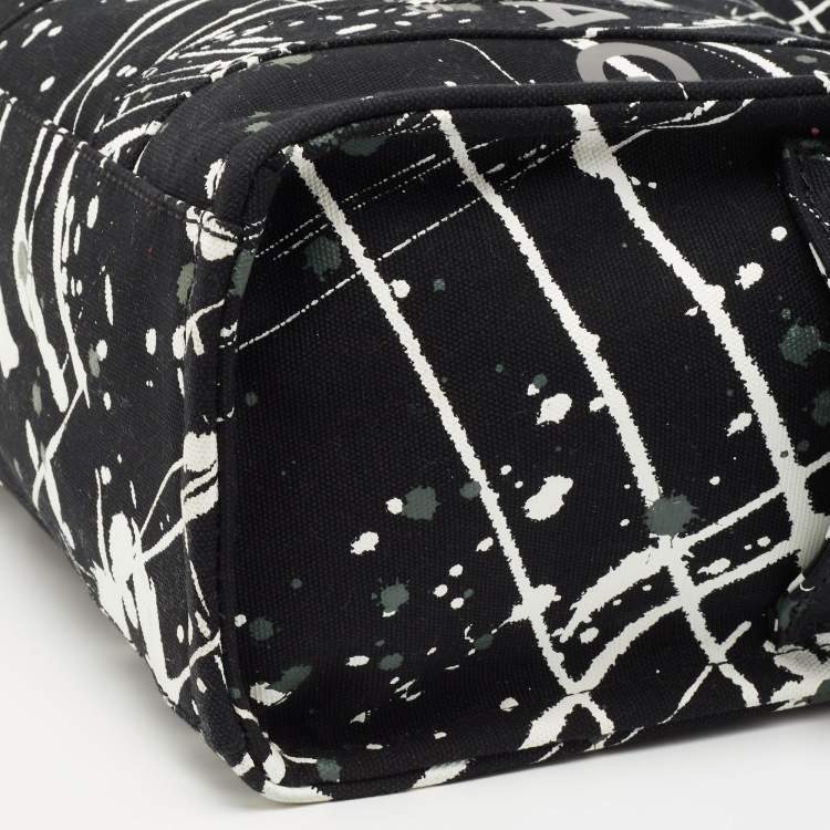 Pre Owned Marc Jacobs Black Canvas Splatter Paint Tote 