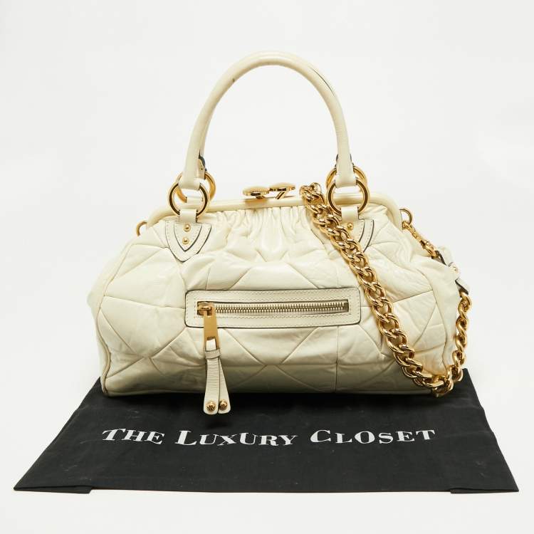 Pre Owned Marc Jacobs Off-White Leather Stam Satchel