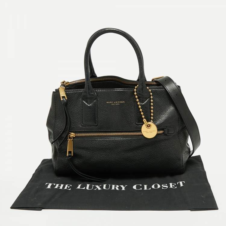 Pre Owned Marc Jacobs Black Leather Recruit East West Tote