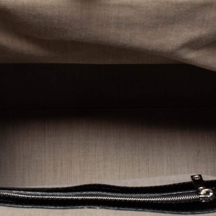 Pre Owned Marc Jacobs Black Quilted Patent Leather Stam Satchel