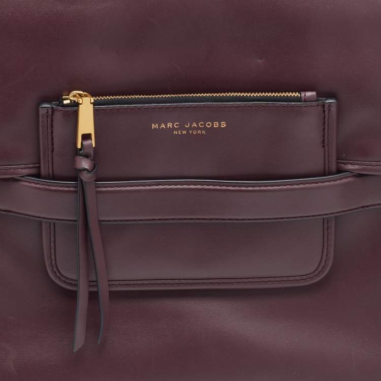 Pre Owned Marc Jacobs Burgundy Leather Madison North South Tote