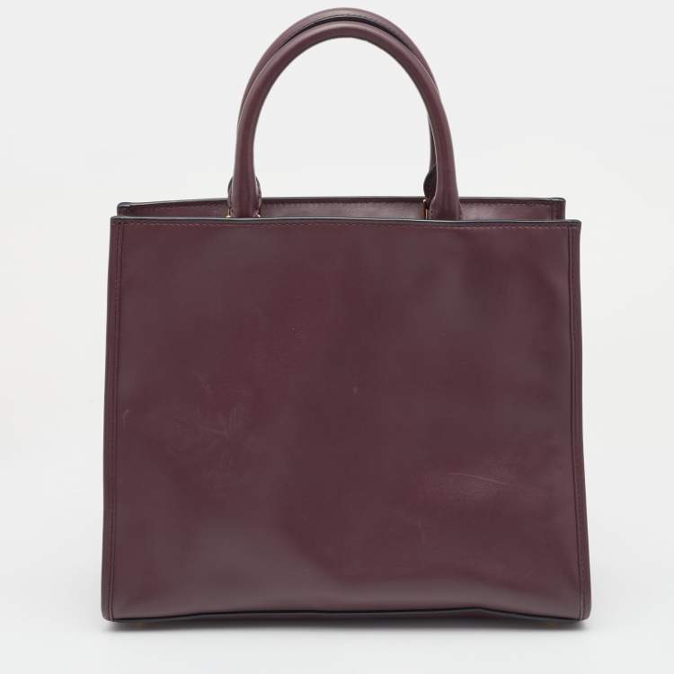 Pre Owned Marc Jacobs Burgundy Leather Madison North South Tote