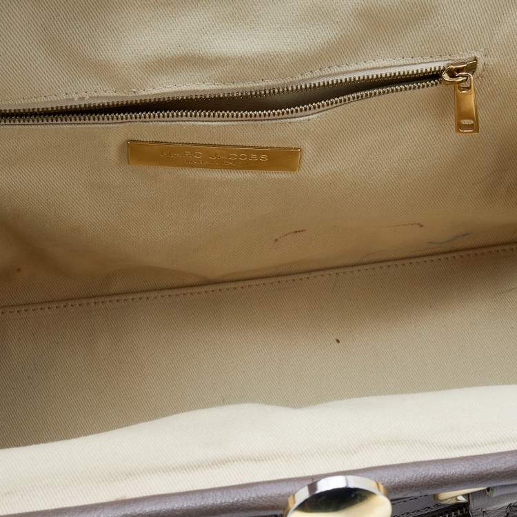 Pre Owned Marc Jacobs Grey Quilted Leather Stam Satchel