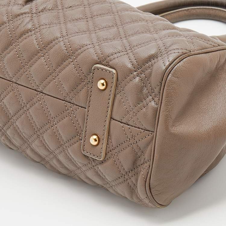 Pre Owned Marc Jacobs Grey Quilted Leather Stam Satchel