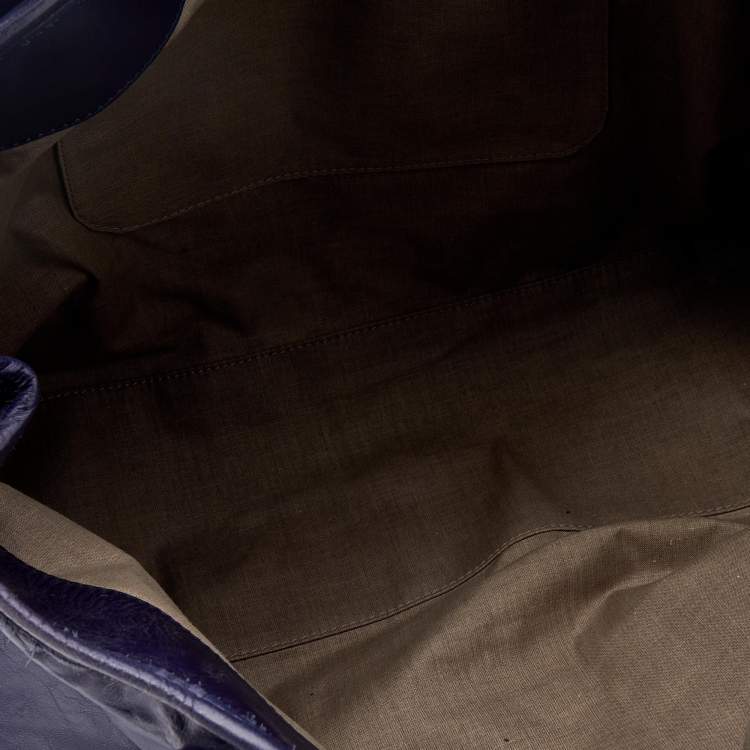 Pre Owned Marc Jacobs Purple Leather Eyelet Tote