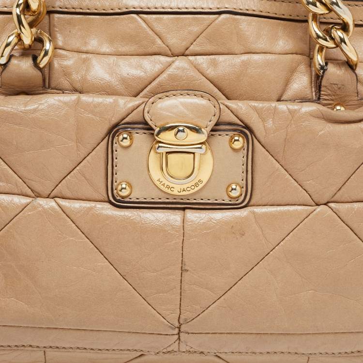 Pre Owned Marc Jacobs Beige Leather Patchwork Ines Satchel