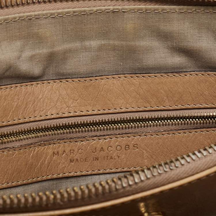 Pre Owned Marc Jacobs Beige Leather Patchwork Ines Satchel