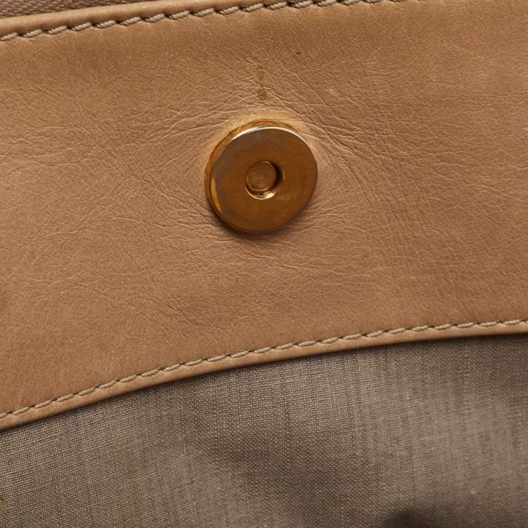Pre Owned Marc Jacobs Beige Leather Patchwork Ines Satchel