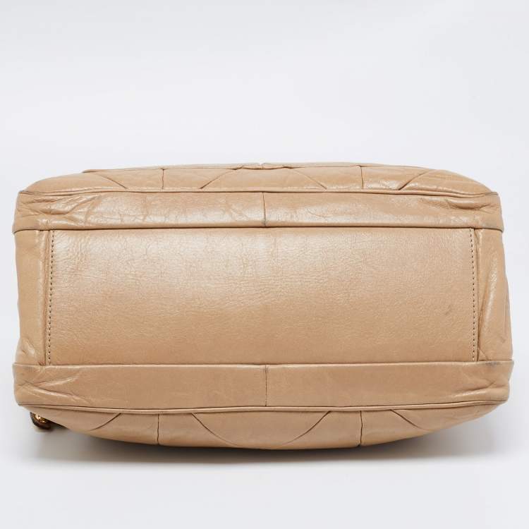 Pre Owned Marc Jacobs Beige Leather Patchwork Ines Satchel