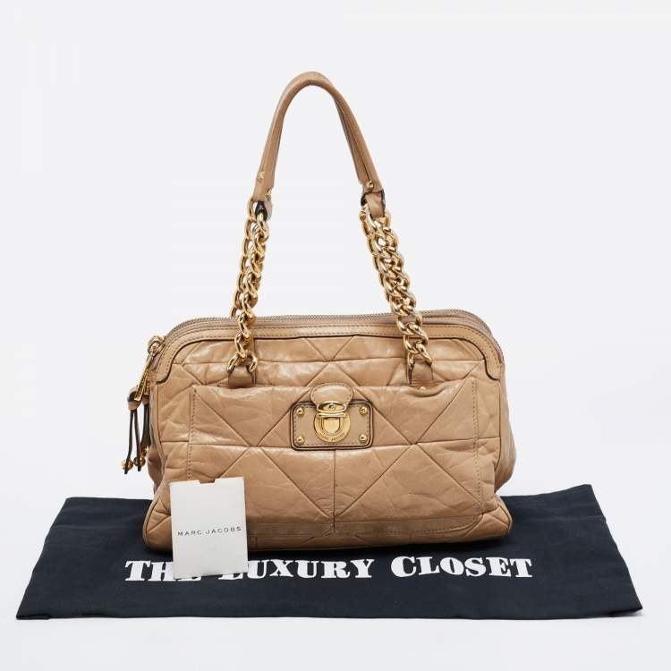 Pre Owned Marc Jacobs Beige Leather Patchwork Ines Satchel