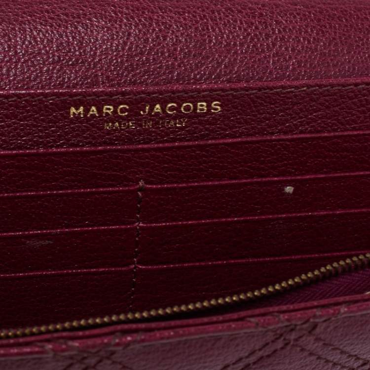 Pre Owned Marc Jacobs Purple Quilted Leather Eugenie Continental Flap Wallet