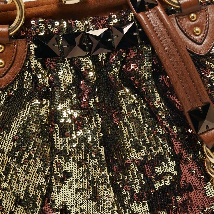Pre Owned Marc Jacobs Multicolor Sequins And Suede New York Rocker Stam Shoulder Bag